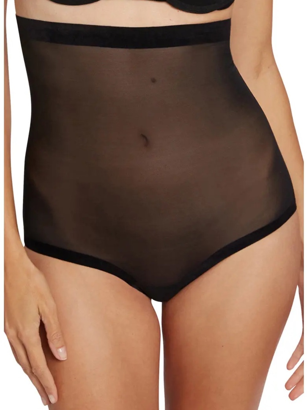 Wolford Tulle Control Panty High Waist Black Sz 8 - Picture 3 of 6